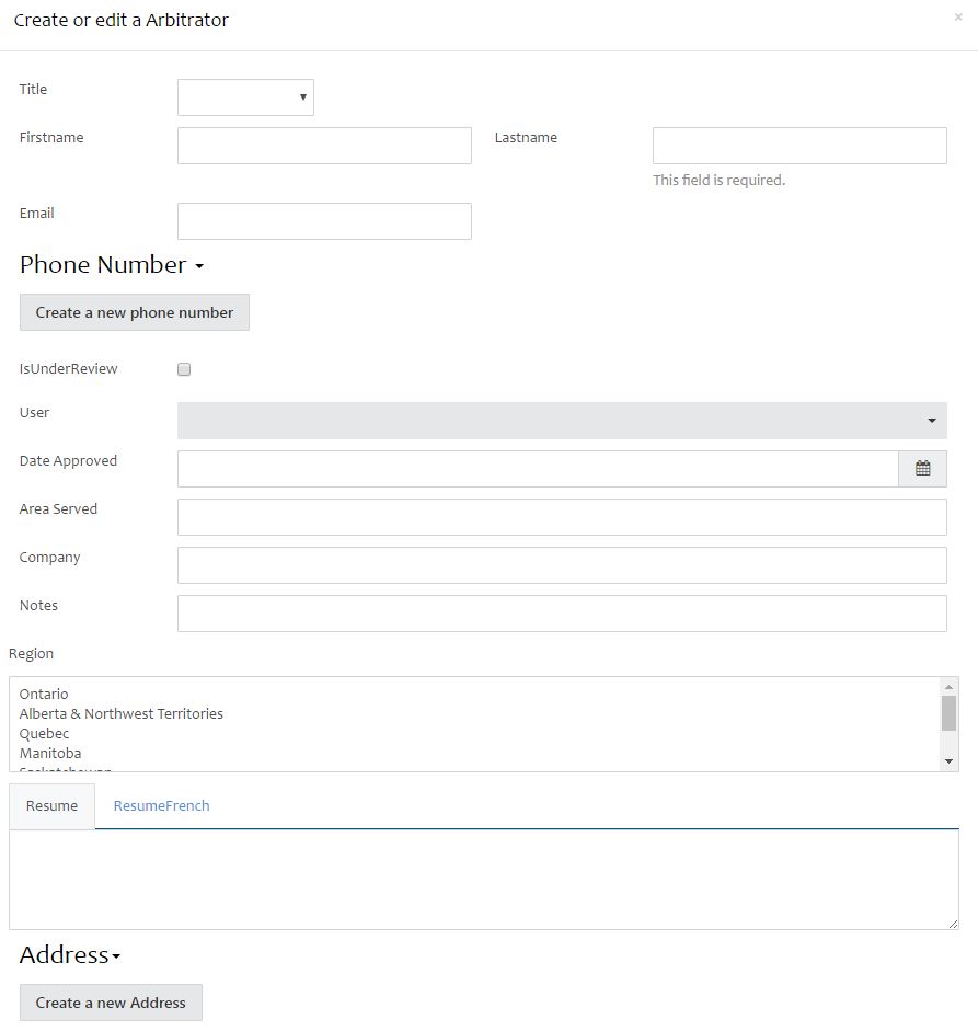 Input Form
